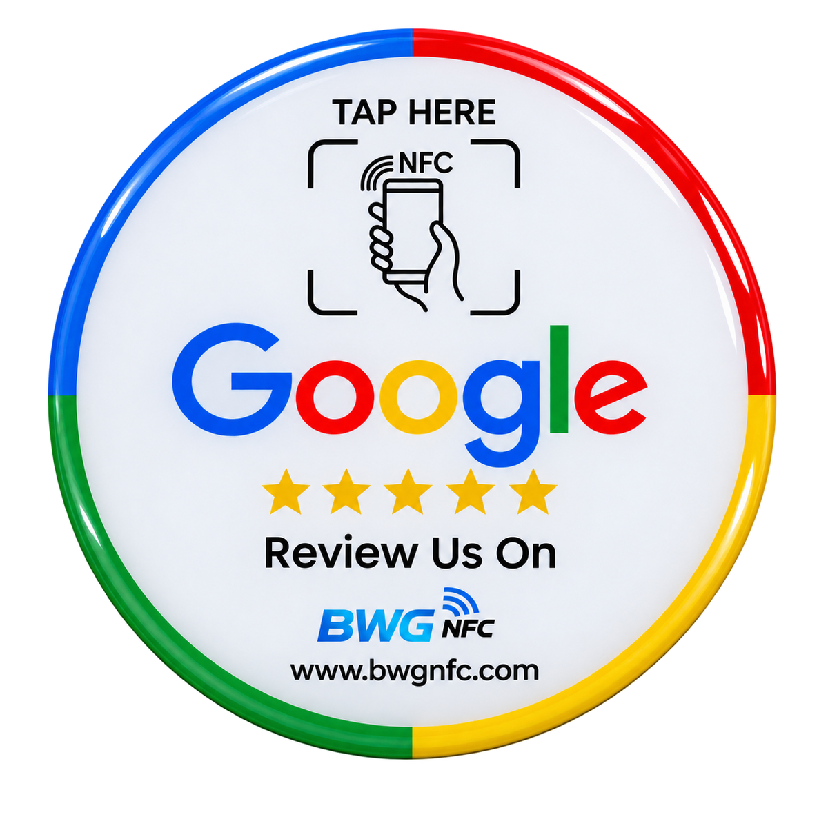 Google Review Plaque Sticker – White