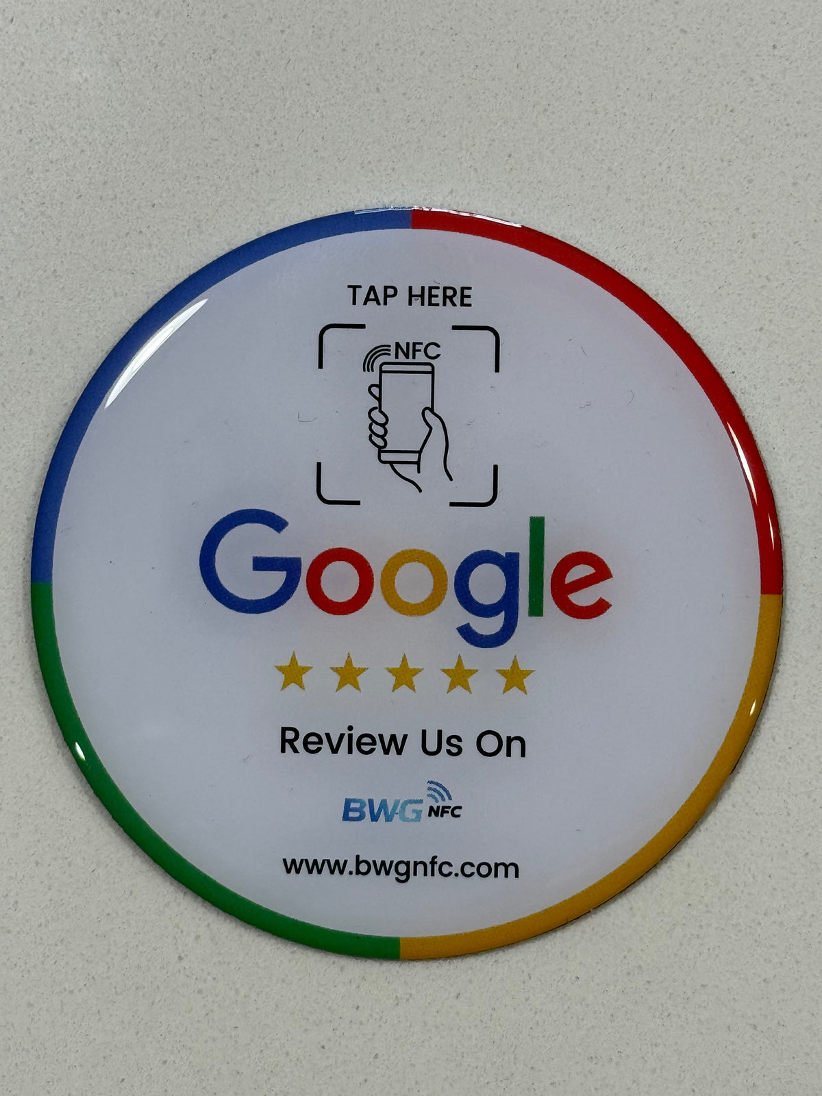 Google Review Plaque Sticker White