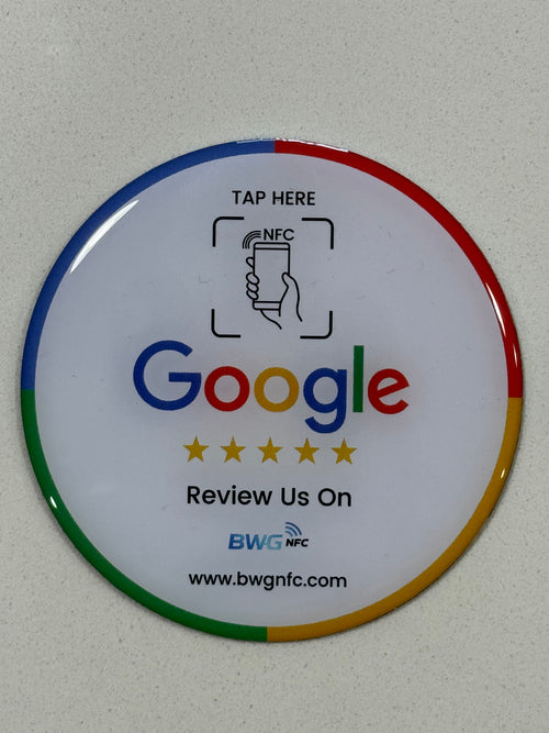 Google Review Plaque Sticker White